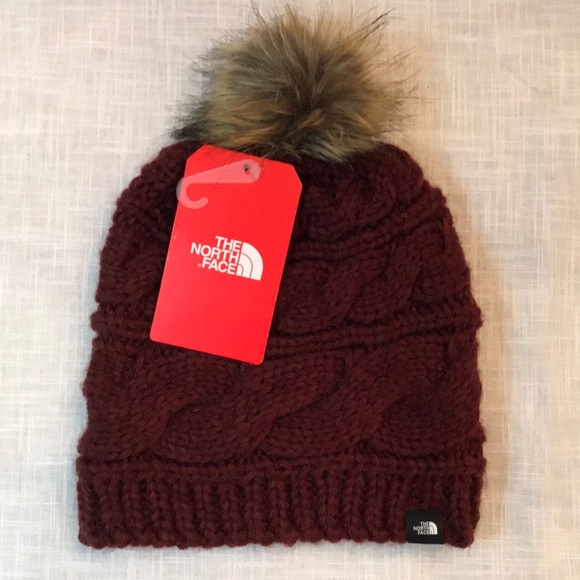 The North Face Accessories - Brand New North Face Triple Cable Fur Pom Hat